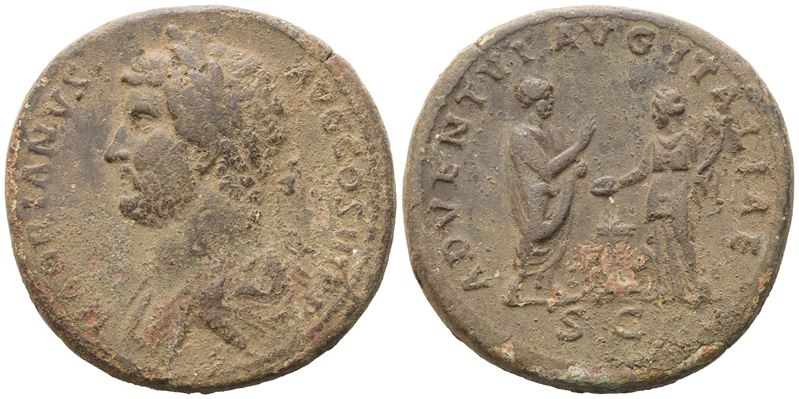 Hadrian (117-138) Sestertius, Rome, 134-138; Æ (26,99 G; 32,6 MM; 12 H)