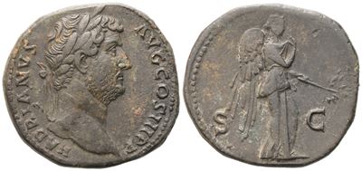 Hadrian (117-138) Sestertius, Rome, 136; Æ (23,46 G; 31,5 MM; 6 H)