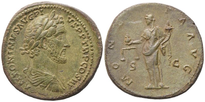 Antonino Pio (138–161), Sesterzio in bronzo (Æ), Roma, 140–144 d.C.