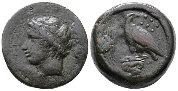 Sicily, Akragas, c. 400-380 BC. Æ Hemilitron (26mm, 17.38g).