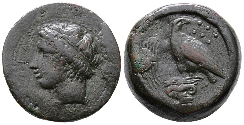 Sicily, Akragas, c. 400-380 BC. Æ Hemilitron (26mm, 17.38g).