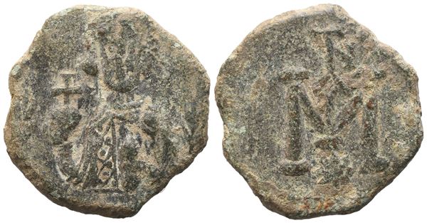 Justinian II (685-695/705-711), First reign (685-695), Follis, Syracuse; Æ (4,59 g; 19,7 mm; 6 h)