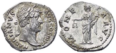 Hadrian, Denario romano (117–138), Roma, 134–138