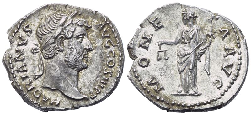 Hadrian, Denario romano (117–138), Roma, 134–138