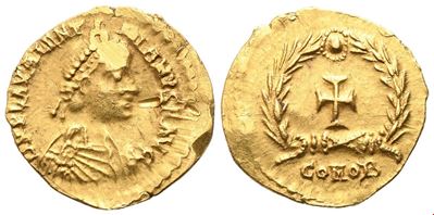 Valentiniano III (425–455), Tremissis monetale, Mediolanum, 430–455