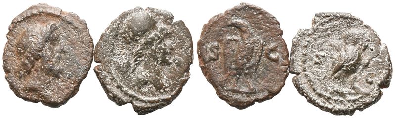 Lot Of Two Roman Imperial Quadrantes (80-150 Ad)
