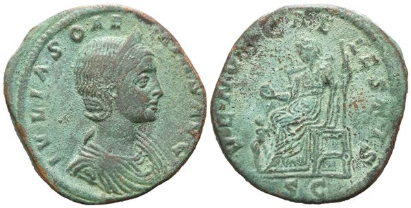 Julia Soaemias, Sestertius struck under Elagabalus, Rome, 221-222; Æ (17,05 g; 30,4 mm; 12 h)
