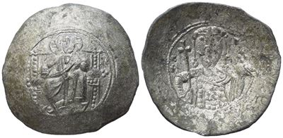 Alexius i Comnenus (1081-1118); Aspron Trachy; Constantinople Mint. Bi (3,84 G; 27,3 MM; 6 H)