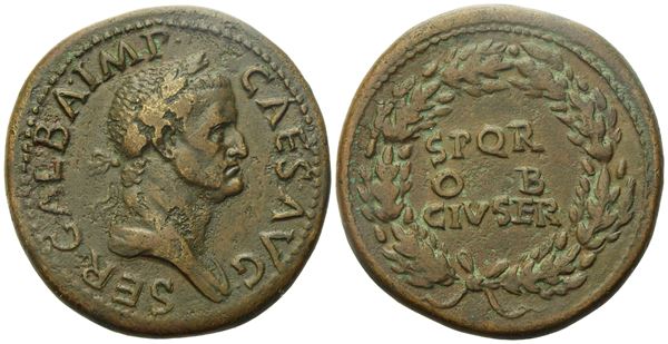 Galba (68-69). Æ Sestertius (34.5mm, 27.70g).  - Auction Greek, Roman and Byzantine Coins	 - Bertolami Fine Art - Prague