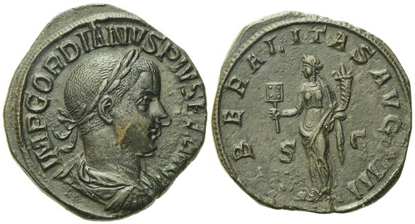 Gordian III (238-244). Æ Sestertius (32mm, 17.50g).  - Auction Greek, Roman and Byzantine Coins	 - Bertolami Fine Art - Prague