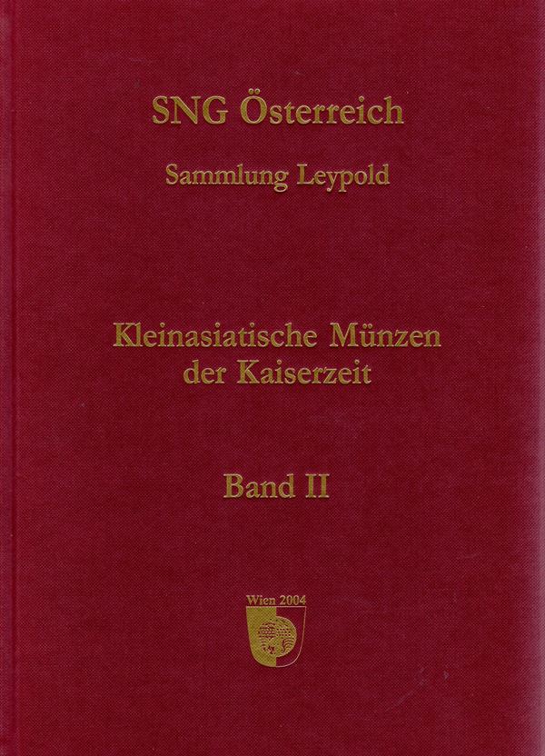 SYLLOGE NUMMORUM GRAECORUM OSTERREICH.  Sammlung Leypold. Kleinasiatische munzen der kaiserzeit. Band II- Phrygien-Kommagene. Wien, 2004. pp 304, tavole nel testo non numerate. Legatura ed. ottimo stato. importante documentazione.