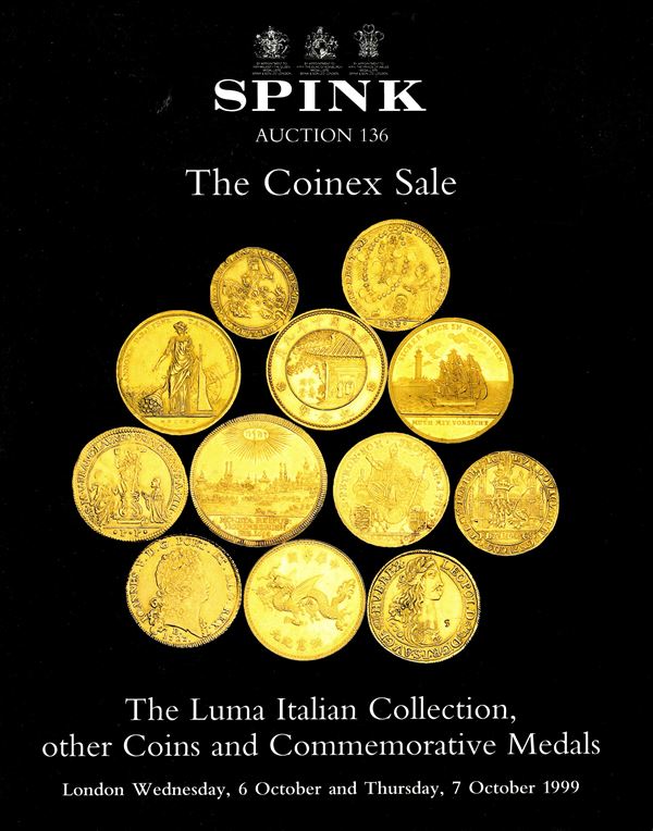 SPINK& SON. - London, 6\7 - October, 1999. The Luma Italian Collection other coins and commemorative medals. Pp.232,  nn. 401-1617, tavole 131 + 6 tavole a colori. rilegatura editoriale, ottimo stato, importante serie di Oselle veneziane, di medaglie napo