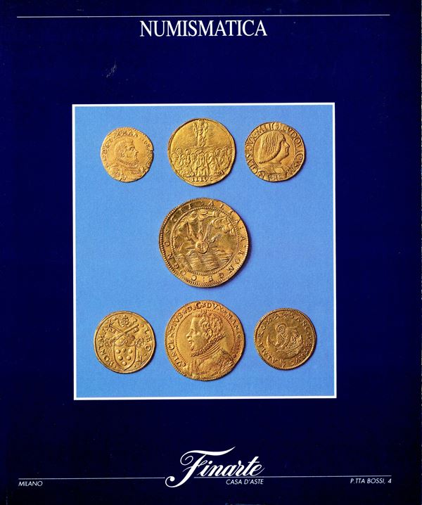 FINARTE - Milano, 3 - Maggio, 1990. Monete antiche, medioevali e moderne. Pp 85,  nn. 686,  tavole 41 + 4 tavole a colori. rilegatura editoriale, ottimo stato, importante serie veneziana.