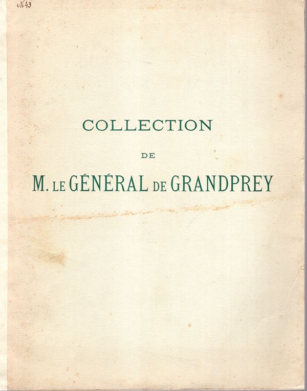 CIANI  L . - Paris, 20\22 - Fevrier, 1935. Collection General Granprey. Monnaies antiques Grecques, Romaines et Byzantines. Monnaies francaises, monnaies feodales et entrangeres, medailles. Pp. 81, lots, 1064, plates, 32. Legatura ed. sciupata, interno ot