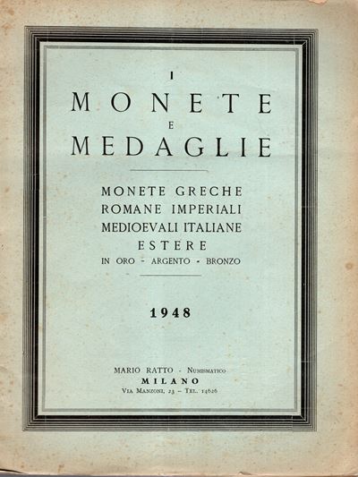 Ratto Mario – Milano, 1948. List i At Fixed Prices. Greek, Roman Imperial, Italian And Foreign Me...