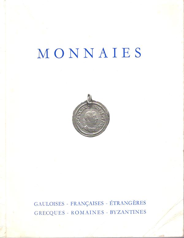 CIANI Louis - VINCHON Jean - Paris, 6\7 - May, 1955. Collection Caizergues De Pradines. Monnaies antiques grecques, romaines byzantines gauloise, francaise. Pp non num. lots 548, plates 16. Legatura ed. sciupata, interno ottimo stato, lista prezzi Valutaz