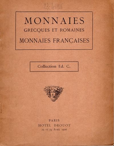 Florange M.j. - Ciani Louis - Paris, 23\24 - April, 1926. Collection Ed. C. ( Couturier) Monnaies...