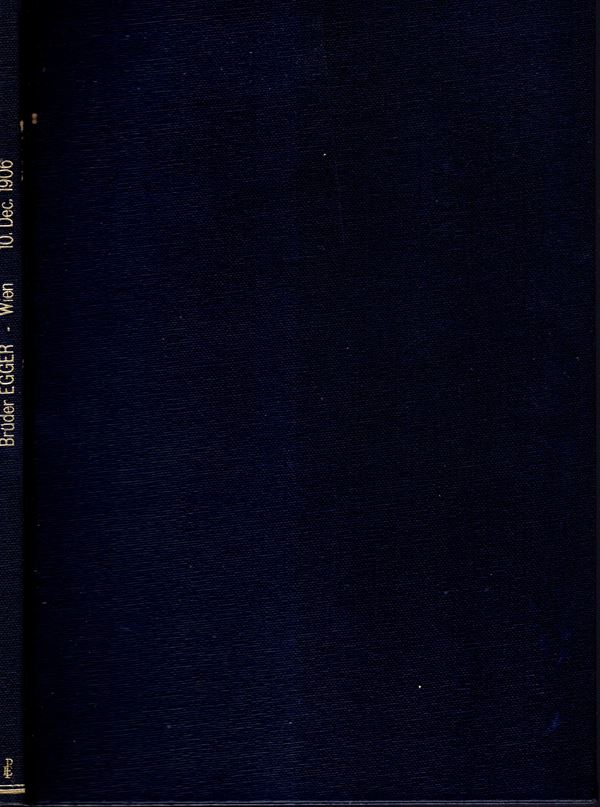 EGGER Bruder  - Wien, 10 - December, 1906. Auctions-Catalog einer alten sammlung Griechischen munzen hauptsachlich von Sicilien. Pp. 29,  nn. 425, plates  12. Legaatura rigida in similpelle con scritte sul dorso, interno ottimo stato. Spring, 151, C.S. 22