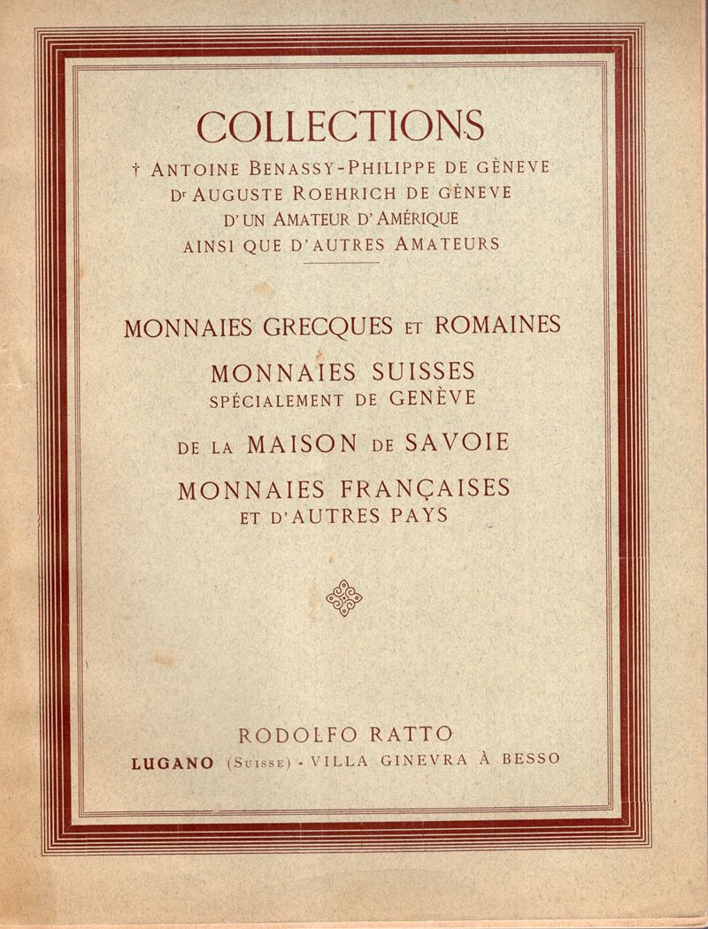 Ratto Rodolfo – Lugano, 9 – Octobre, 1934. Collection Antoine Benassy – Philippe De Geneva – Augu...
