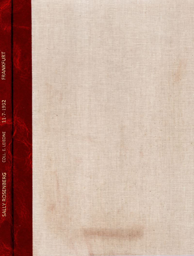 Rosenberg Sally – Katalog 72. Frankfurt Am Main 11 – Juli, 1932. Collection Ernst Lejeune. Griech...