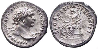 Traiano, Denario imperiale, Roma, 103–111 d.C., AR