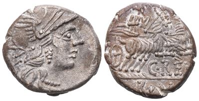 C. Renius, Denarius, Rome, 138 Bc; Ar (3,41 G; 16,2 MM; 9 H)