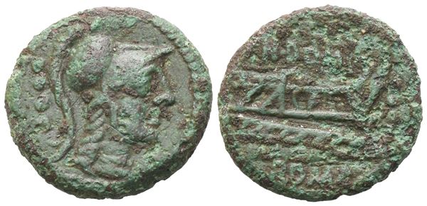 Cn. Domitius Calvinus, Triens, Rome, 128 BC; Æ (4,21 g; 18,3 mm; 2 h)
