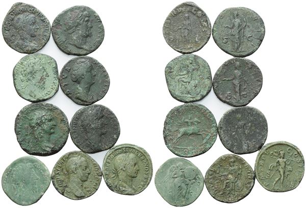  Lot of 9 Æ coins to be catalogued. Lot to be sold as is, no returns.