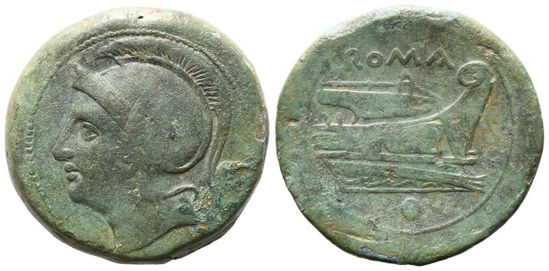 Anonymous, Uncia, c. 217-215 BC; Æ (13,75 g; 25,5 mm; 12 h)