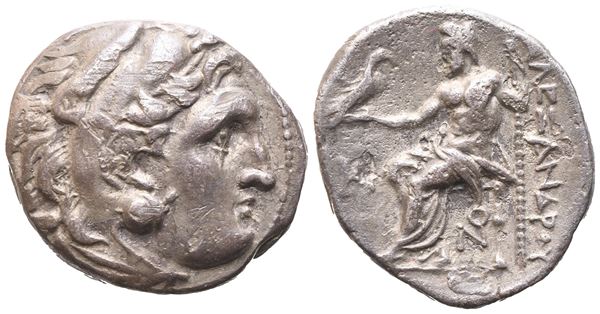 Kings of Macedon, Alexander III 'The Great' (336-323 BC), Drachm, Lampsakos, c. 310-301 BC; AR (3,92 g; 17,4 mm; 3 h)