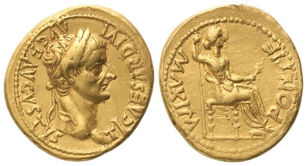 Tiberius (14-37), Aureus, Lugdunum, c. AD 14-37; AV (7,58 g; 19 mm; 6 h)
