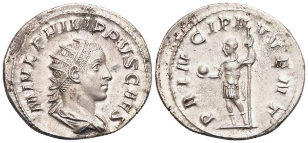 Philip II Caesar (244-247), Antoninianus, Rome, 244-246; AR (4,39 g; 22,4 mm; 12 h)