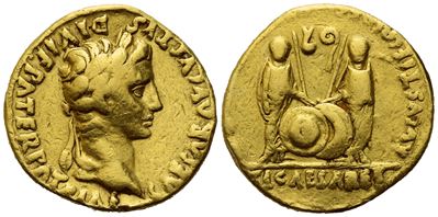 Augustus (27 Bc-ad 14), Aureus, Lugdunum, (2 Bc-4 Ad); Av (7,78 G; 19,2 MM; 12 H)