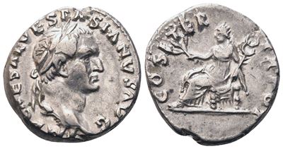 Vespasian (69–79), Denario romano, Roma, 70 d.C.
