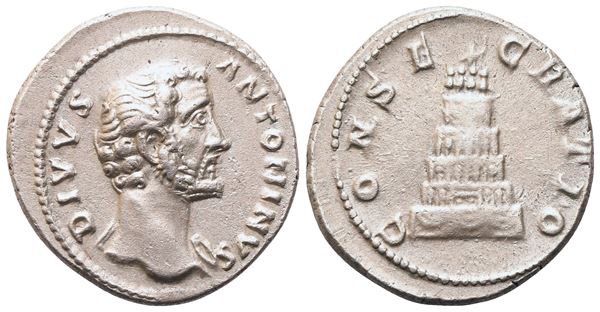 Divus Antoninus Pius (died 161), Denarius struck under Marcus Aurelius and Lucius Verus, Rome, 161; AR (3,10 g; 18 mm; 6 h)