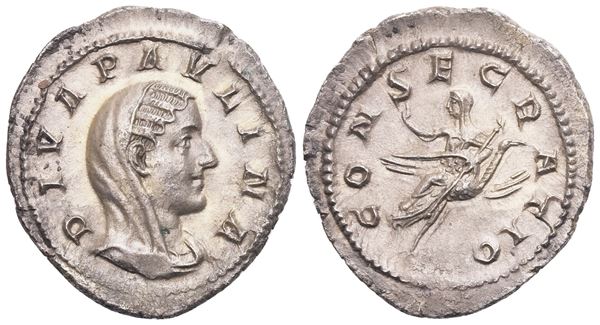 Diva Paulina (died before 235), Denarius struck under Maximinus I, Rome, 236-238; AR (2,68 g; 21,2 mm; 12 h)