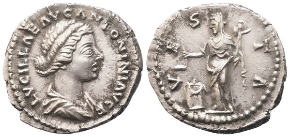 Lucilla Augusta (164-182), Denarius struck under Marcus Aurelius and Lucius Verus, Rome, 161-162; AR 
