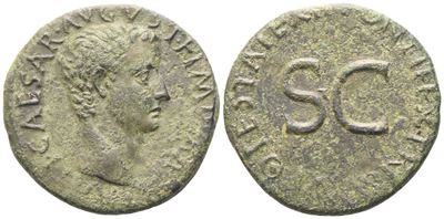 Imperatore Tiberio, As romano di Augusto (Roma), bronzo Æ