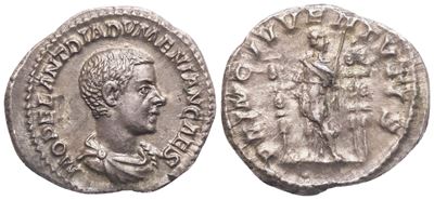 Denario, Diadumeniano Cesare (217–218), Roma, AR