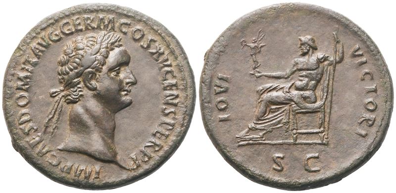 Domiziano (81–96 d.C.), Sestertius in bronzo, Roma, 90–91 d.C.