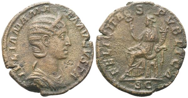 Julia Mamaea, Sestertius struck under Severus Alexander, Rome, 228; Æ (15,58 g; 30 mm; 6 h)