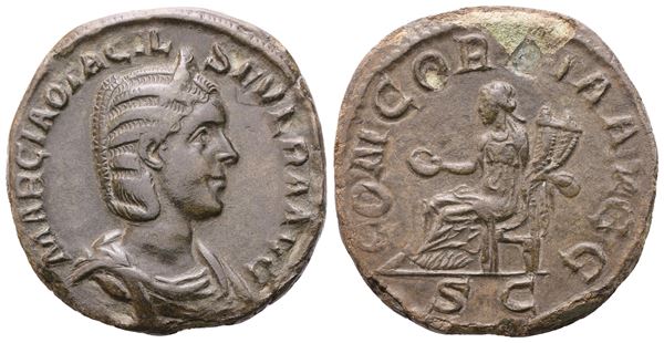Otacilia Severa, Sestertius struck under Philip I, Rome, 244-249; Æ (14,44 g; 28,2 mm; 12)