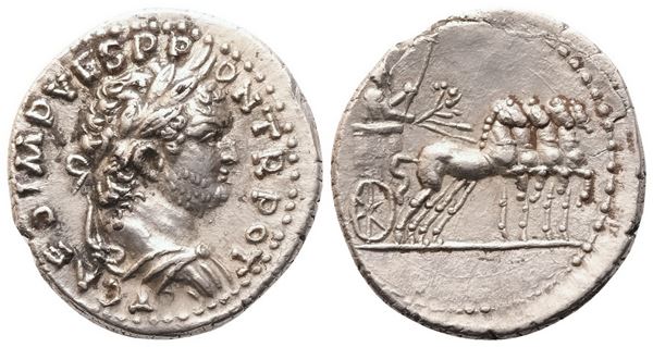 Titus Caesar (69-79), Denarius struck under Vespasian, Antioch, 72-73; AR (3,33 g; 17,5 mm; 4 h)