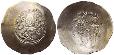 Manuel i Comnenus (1143-1180), Aspron Trachy, Constantinople; El (4,07 G; 33 MM; 6 H)