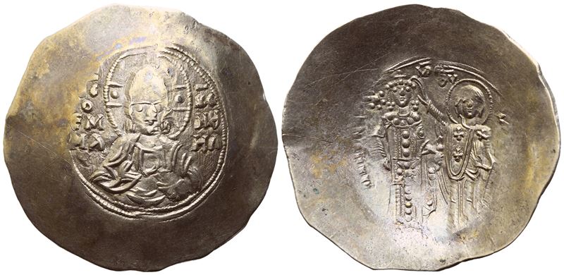 Manuel i Comnenus (1143-1180), Aspron Trachy, Constantinople; El (4,07 G; 33 MM; 6 H)