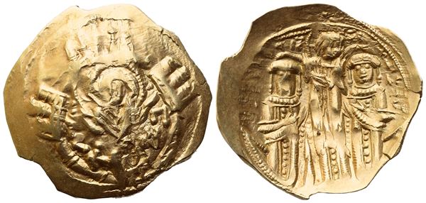 Andronicus II with Michael IX (1295-1320); Hyperpyron nomisma, Constantinople; AV (3,53 g; 24,4 mm; 6 h) 