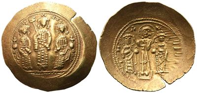 Bizantino, Romanos IV Diogenes ed Eudocia, con Constantinus e Andronicus (1068-1071), istamenon n...