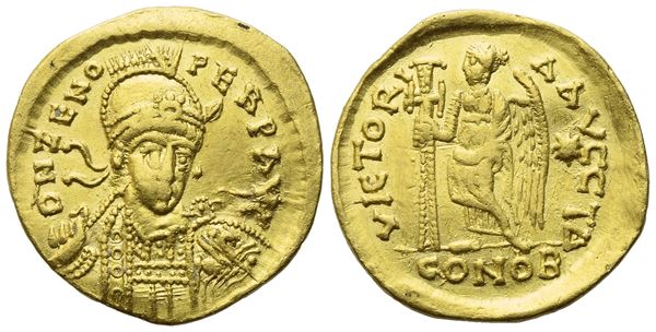Zeno (476-491), Solidus, Constantinople; AV (4,43 g; 19,8 mm; 6 h)