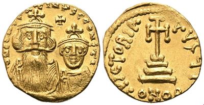 Costantino II e Costantino IV, Solido (AV) con rovescio “Victoria”