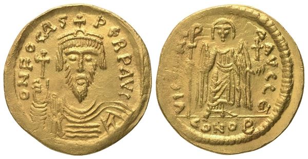 Phocas (602-610), Solidus, Constantinopolis, 607-610; AV (4,52 g; 20,2 mm; 8 h)